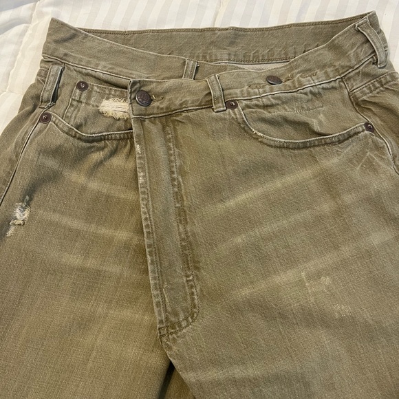 R13 CROSSOVER DISTRESSED STRAIGHT LEG JEANS🌹 - Picture 7 of 13